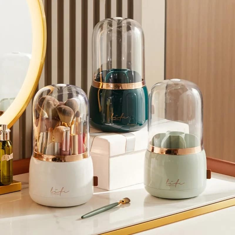 360° Rotating Portable Makeup Brushes Holder